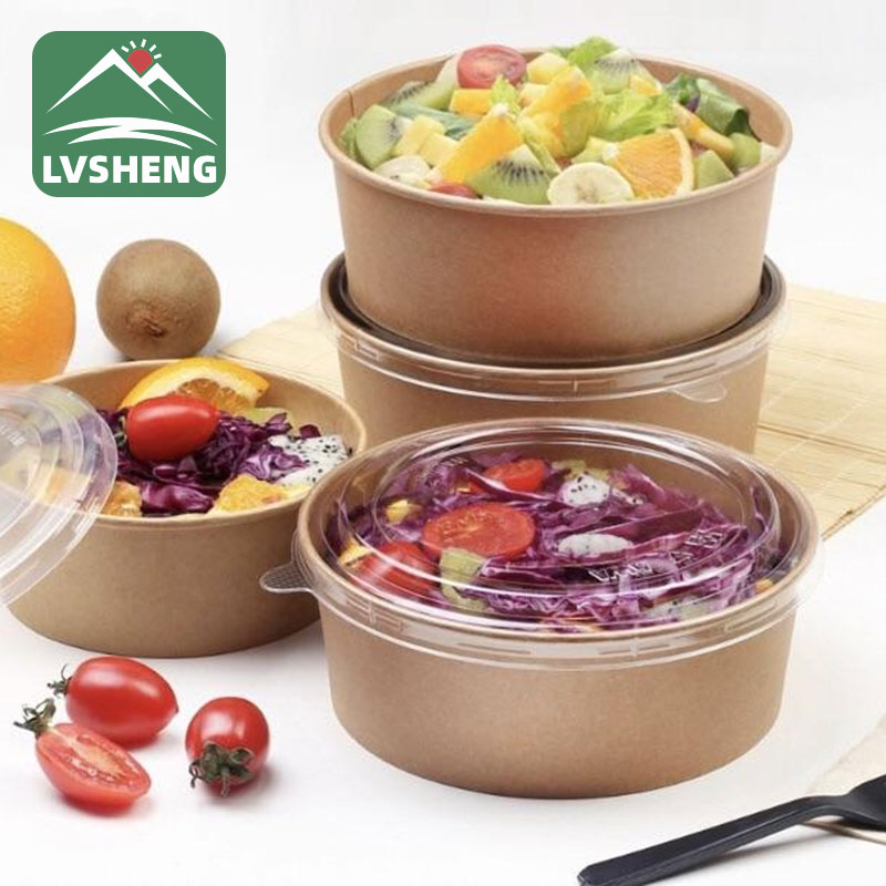 Mangkuk kertas salad cetek